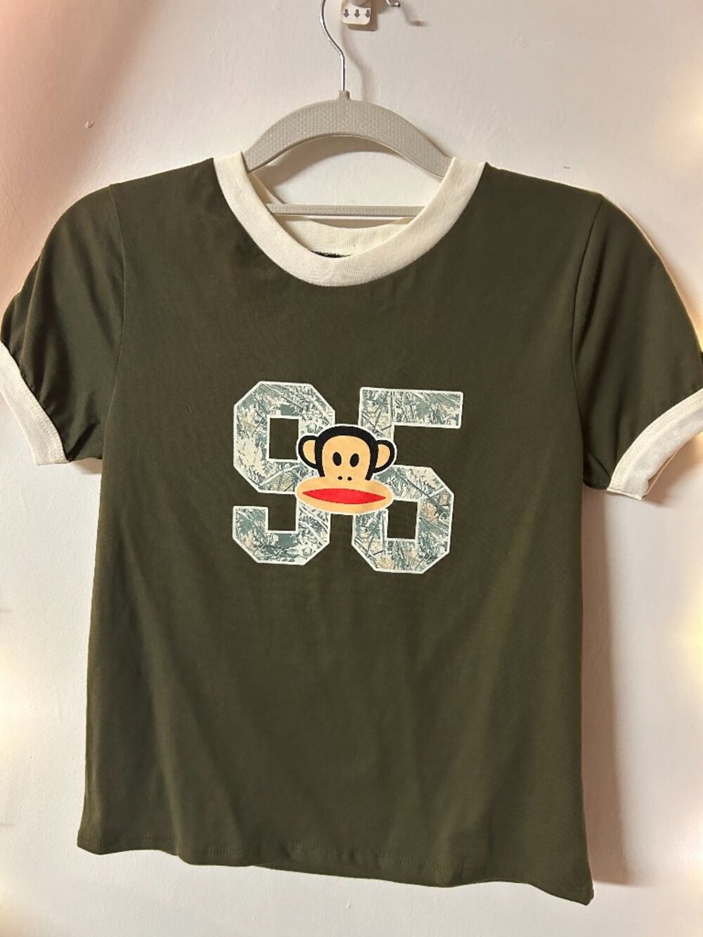 Paul Frank Julius 95 Graphic Ringer Tee Olive Green Size Small